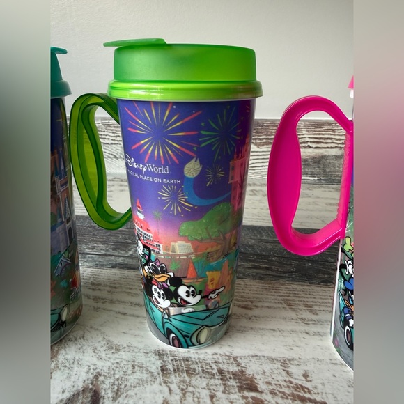Set of 3 Walt Disney World Resort Reusable Refillable Mugs - Mickey & Friends - Picture 3 of 11